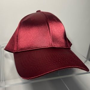 Women’s Red Velvet Cloth Baseball Cap Hook & Loop Closure One Size